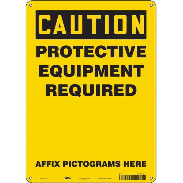 Safety Sign, 14 in Height, 10 in Width, Aluminum, Vertical Rectangle, English, 466P61