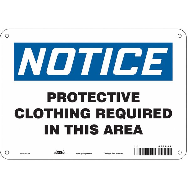 Safety Sign, 7 in Height, 10 in Width, Aluminum, Vertical Rectangle, English, 466R39