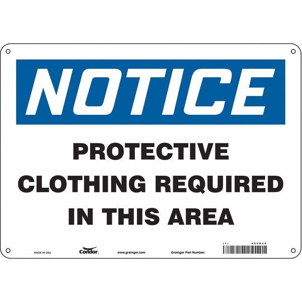 Safety Sign, 10 in Height, 14 in Width, Aluminum, Horizontal Rectangle, English, 466R40