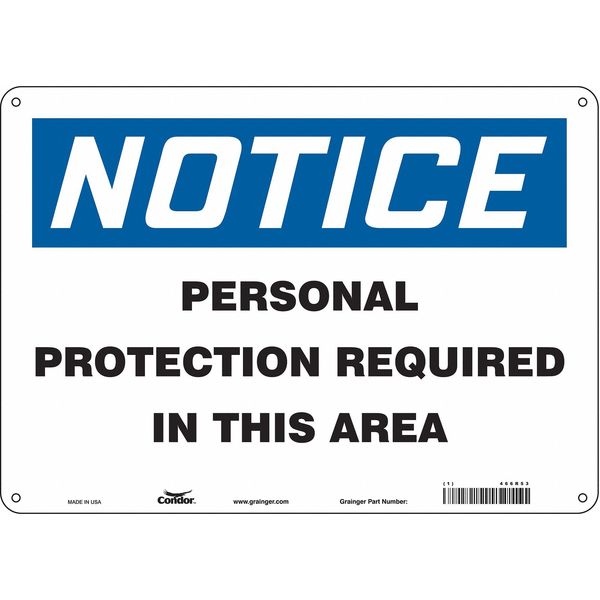 Safety Sign, 10 in Height, 14 in Width, Aluminum, Horizontal Rectangle, English, 466R53