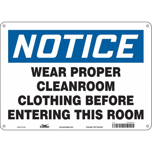 Safety Sign, 10 in Height, 14 in Width, Aluminum, Horizontal Rectangle, English, 466R59