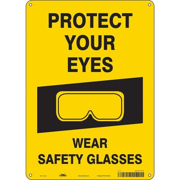Safety Sign, 14 in Height, 10 in Width, Aluminum, Vertical Rectangle, English, 466T70