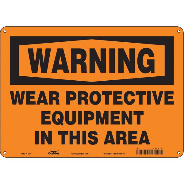 Safety Sign, 10 in Height, 14 in Width, Aluminum, Horizontal Rectangle, English, 466T17