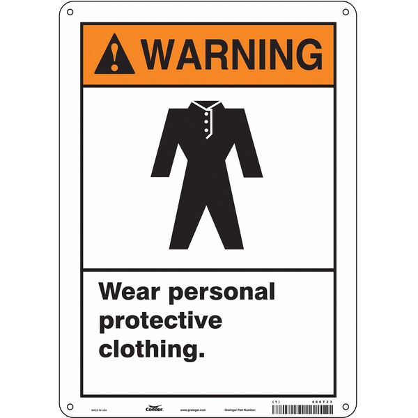 Safety Sign, 14 in Height, 10 in Width, Aluminum, Vertical Rectangle, English, 466T23