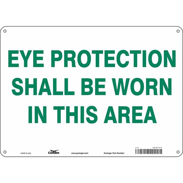 Safety Sign, 10 in Height, 14 in Width, Aluminum, Horizontal Rectangle, English, 466T34