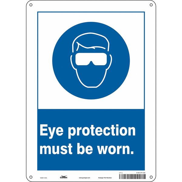 Safety Sign, 14 in Height, 10 in Width, Aluminum, Vertical Rectangle, English, 466T58