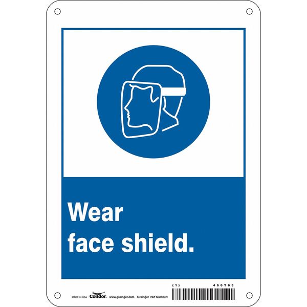 Safety Sign, 10 in Height, 7 in Width, Aluminum, Horizontal Rectangle, English, 466T63
