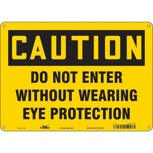 Safety Sign, 10 in Height, 14 in Width, Aluminum, Horizontal Rectangle, English, 466U85