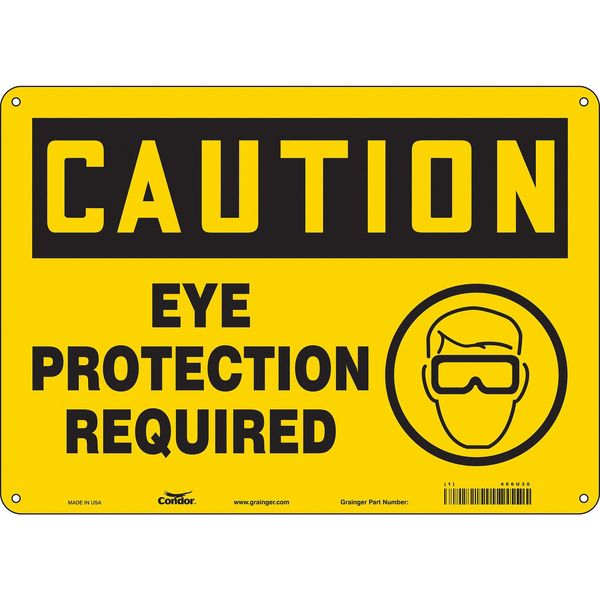 Safety Sign, 10 in Height, 14 in Width, Aluminum, Horizontal Rectangle, English, 466U30