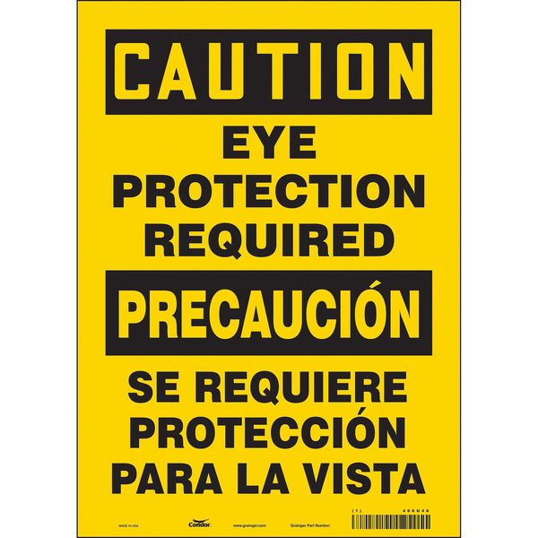 Safety Sign, 14 in Height, 10 in Width, Vinyl, Vertical Rectangle, English, Spanish, 466U46