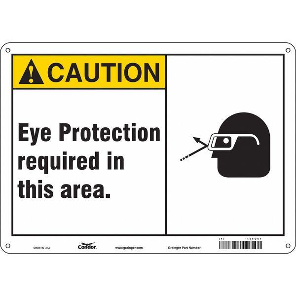 Safety Sign, 10 in Height, 14 in Width, Aluminum, Horizontal Rectangle, English, 466U57