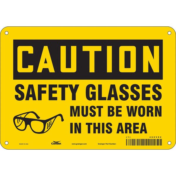 Safety Sign, 7 in Height, 10 in Width, Aluminum, Vertical Rectangle, English, 466V82