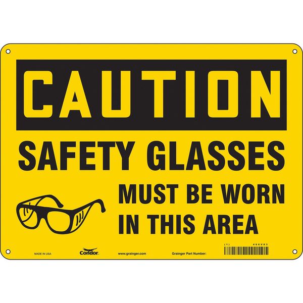 Safety Sign, 10 in Height, 14 in Width, Aluminum, Horizontal Rectangle, English, 466V83
