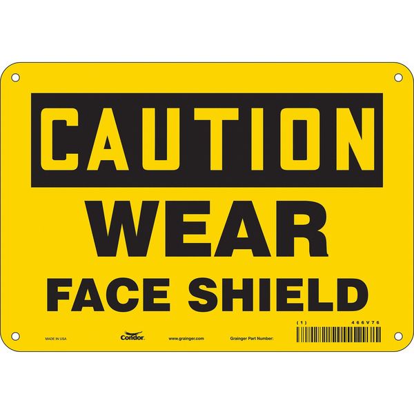 Safety Sign, 7 in Height, 10 in Width, Aluminum, Vertical Rectangle, English, 466V76