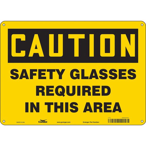 Safety Sign, 10 in Height, 14 in Width, Aluminum, Horizontal Rectangle, English, 466V51