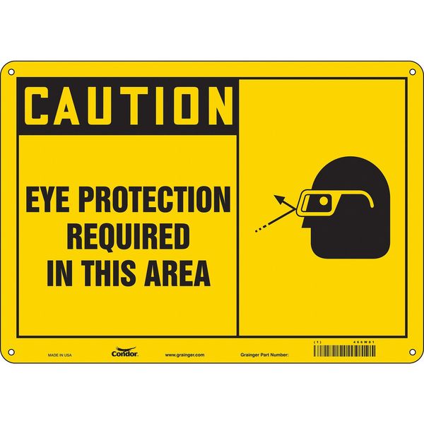 Safety Sign, 10 in Height, 14 in Width, Aluminum, Horizontal Rectangle, English, 466W81