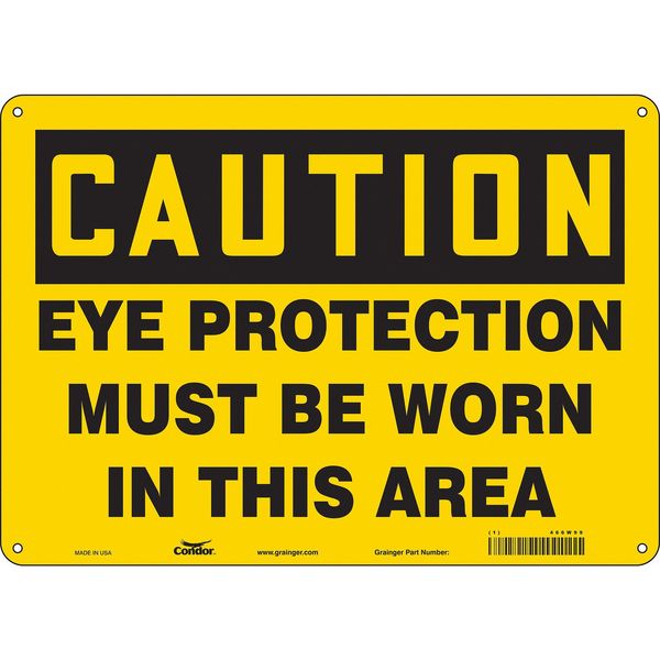 Safety Sign, 10 in Height, 14 in Width, Aluminum, Horizontal Rectangle, English, 466W99