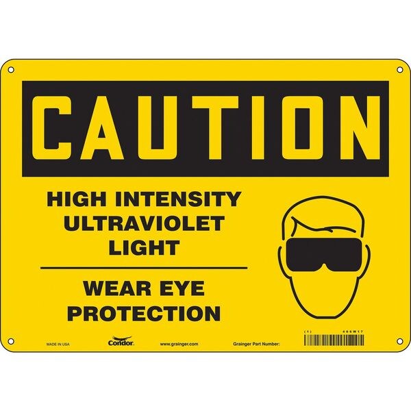 Safety Sign, 10 in Height, 14 in Width, Aluminum, Horizontal Rectangle, English, 466W17