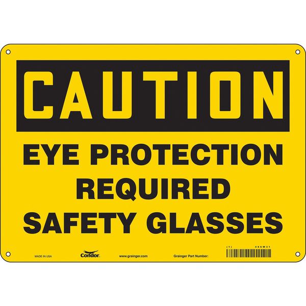 Safety Sign, 10 in Height, 14 in Width, Aluminum, Horizontal Rectangle, English, 466W31