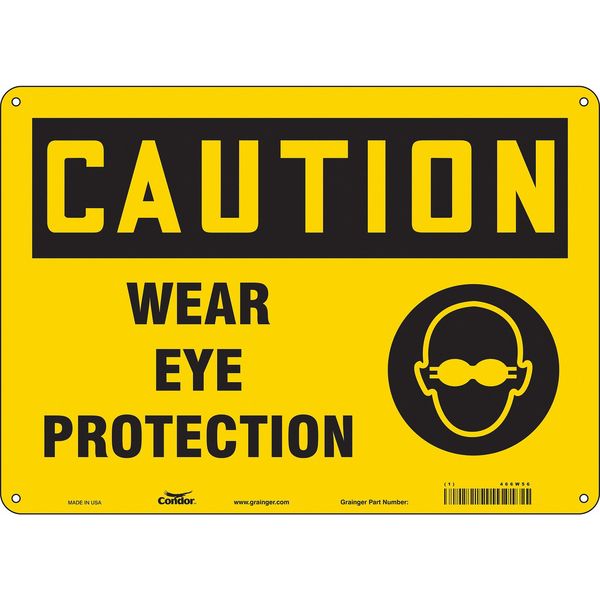 Safety Sign, 10 in Height, 14 in Width, Aluminum, Horizontal Rectangle, English, 466W56