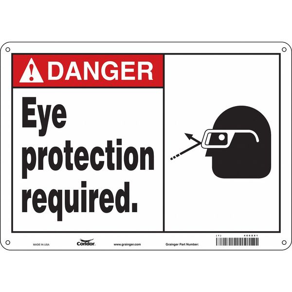 Safety Sign, 10 in Height, 14 in Width, Aluminum, Horizontal Rectangle, English, 466X81