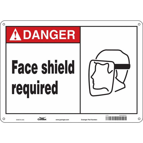 Safety Sign, 10 in Height, 14 in Width, Aluminum, Horizontal Rectangle, English, 466X90