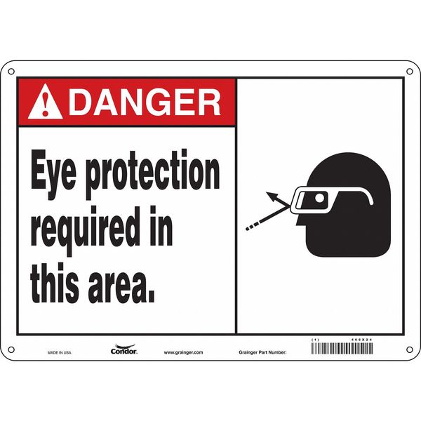 Safety Sign, 10 in Height, 14 in Width, Aluminum, Horizontal Rectangle, English, 466X24