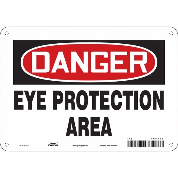 Safety Sign, 7 in Height, 10 in Width, Aluminum, Vertical Rectangle, English, 466X55