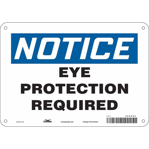 Safety Sign, 7 in Height, 10 in Width, Aluminum, Vertical Rectangle, English, 466Z82
