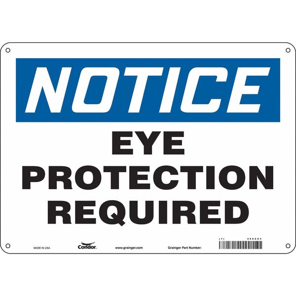 Safety Sign, 10 in Height, 14 in Width, Aluminum, Horizontal Rectangle, English, 466Z83