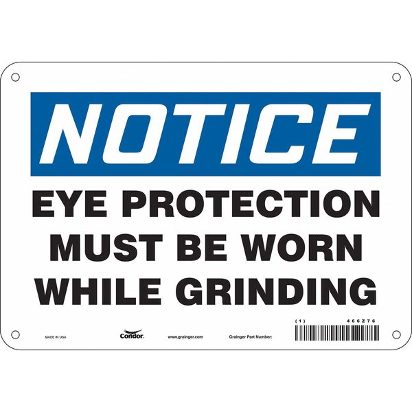 Safety Sign, 7 in Height, 10 in Width, Aluminum, Vertical Rectangle, English, 466Z76