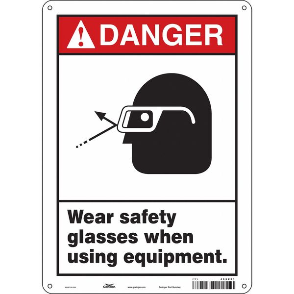 Safety Sign, 14 in Height, 10 in Width, Aluminum, Vertical Rectangle, English, 466Z01