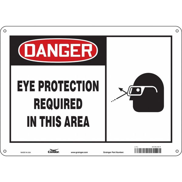 Safety Sign, 10 in Height, 14 in Width, Aluminum, Horizontal Rectangle, English, 466Z07