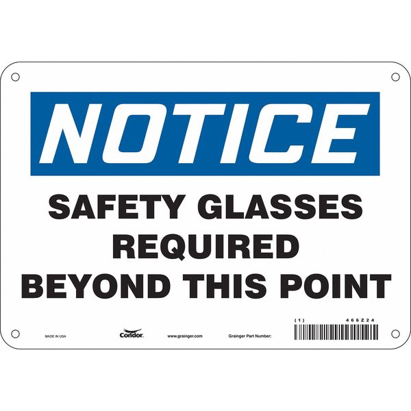 Safety Sign, 7 in Height, 10 in Width, Aluminum, Vertical Rectangle, English, 466Z24