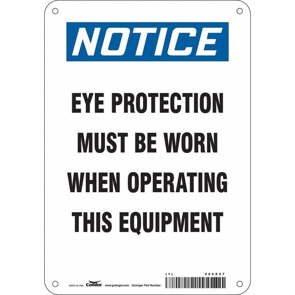 Safety Sign, 10 in Height, 7 in Width, Aluminum, Horizontal Rectangle, English, 466Z57