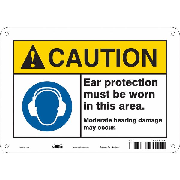 Safety Sign, 7 in Height, 10 in Width, Aluminum, Vertical Rectangle, English, 466C20
