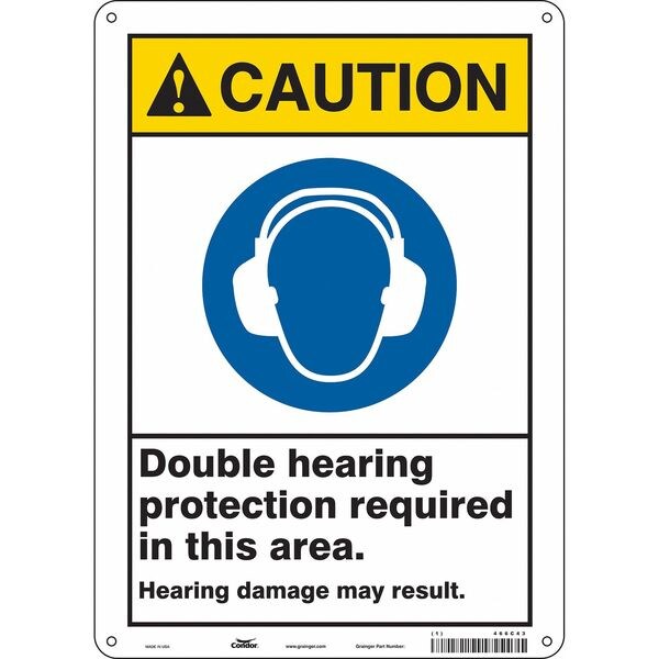 Safety Sign, 14 in Height, 10 in Width, Aluminum, Vertical Rectangle, English, 466C43