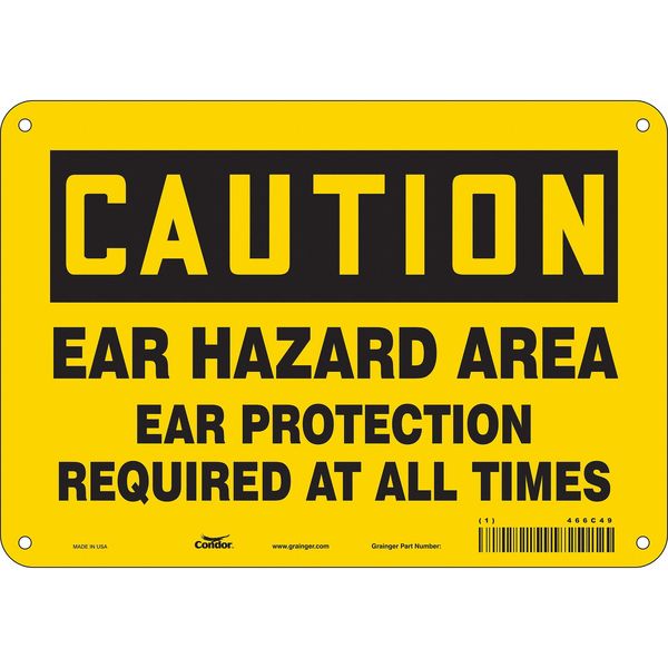 Safety Sign, 7 in Height, 10 in Width, Aluminum, Vertical Rectangle, English, 466C49