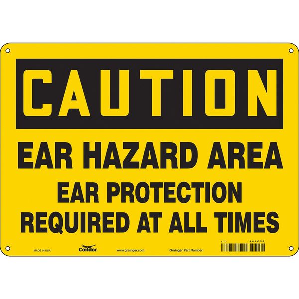 Safety Sign, 10 in Height, 14 in Width, Aluminum, Horizontal Rectangle, English, 466C50