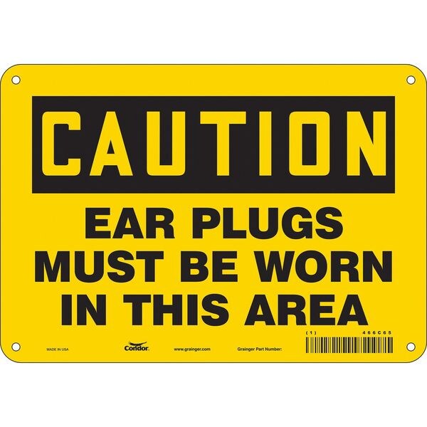 Safety Sign, 7 in Height, 10 in Width, Aluminum, Vertical Rectangle, English, 466C65