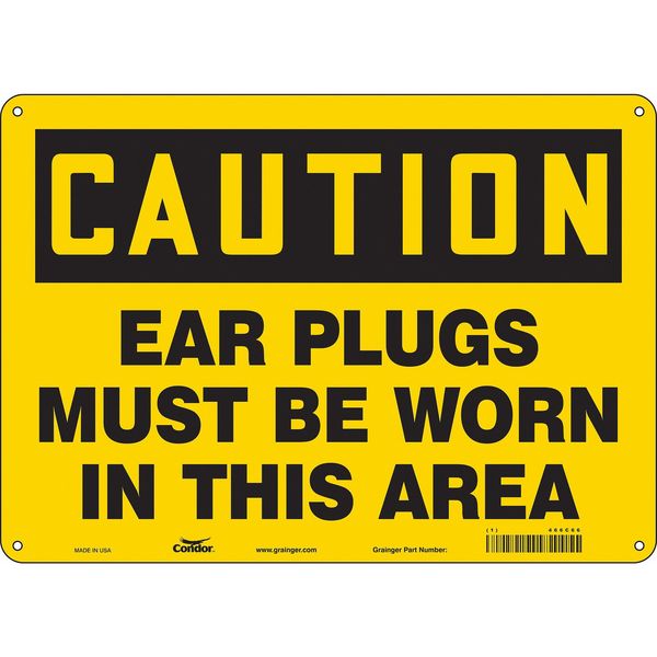 Safety Sign, 10 in Height, 14 in Width, Aluminum, Horizontal Rectangle, English, 466C66
