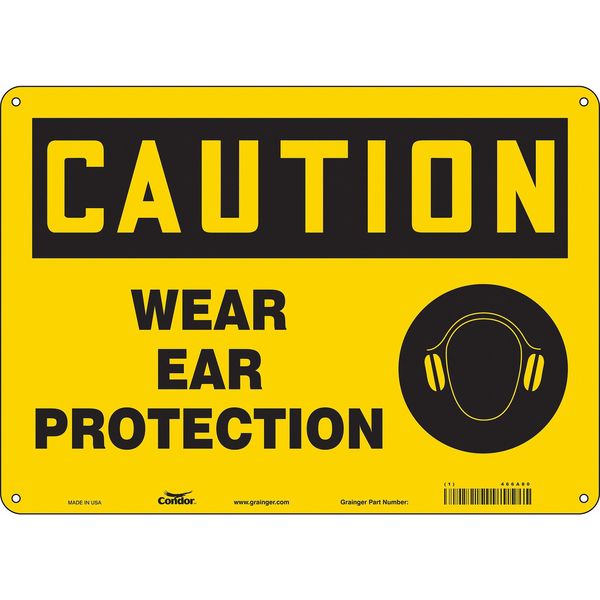 Safety Sign, 10 in Height, 14 in Width, Aluminum, Horizontal Rectangle, English, 466A80