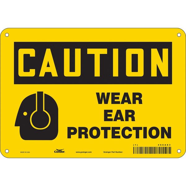 Safety Sign, 7 in Height, 10 in Width, Aluminum, Vertical Rectangle, English, 466A83