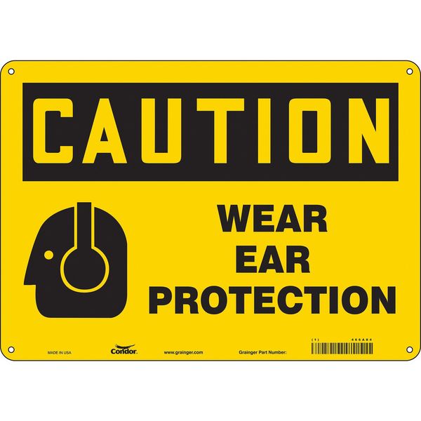 Safety Sign, 10 in Height, 14 in Width, Aluminum, Horizontal Rectangle, English, 466A84
