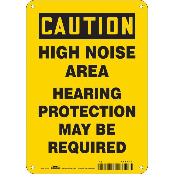 Safety Sign, 10 in Height, 7 in Width, Aluminum, Horizontal Rectangle, English, 466A11