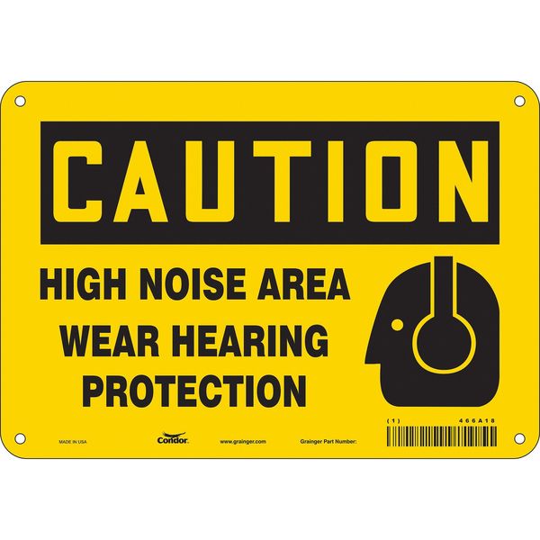 Safety Sign, 7 in Height, 10 in Width, Aluminum, Vertical Rectangle, English, 466A18
