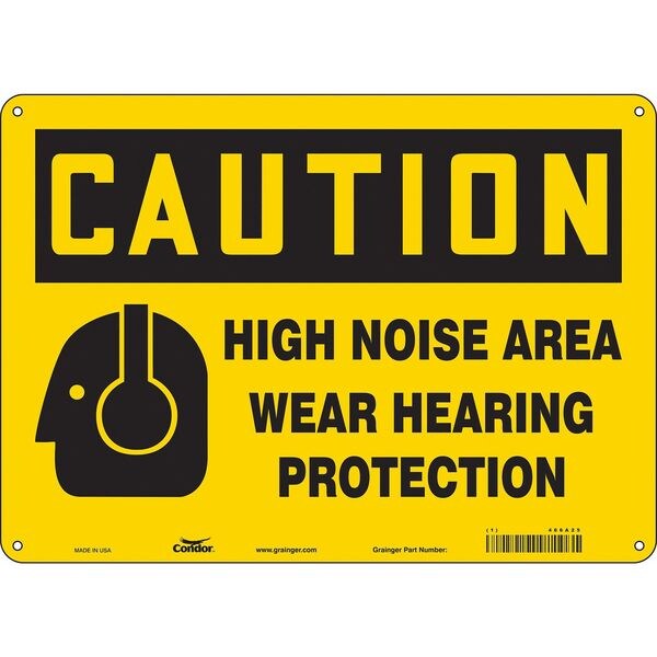 Safety Sign, 10 in Height, 14 in Width, Aluminum, Horizontal Rectangle, English, 466A25