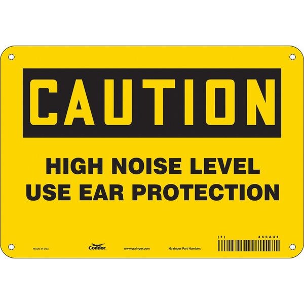 Safety Sign, 7 in Height, 10 in Width, Aluminum, Vertical Rectangle, English, 466A41