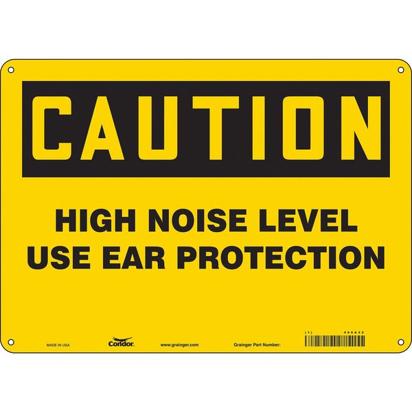 Safety Sign, 10 in Height, 14 in Width, Aluminum, Horizontal Rectangle, English, 466A42