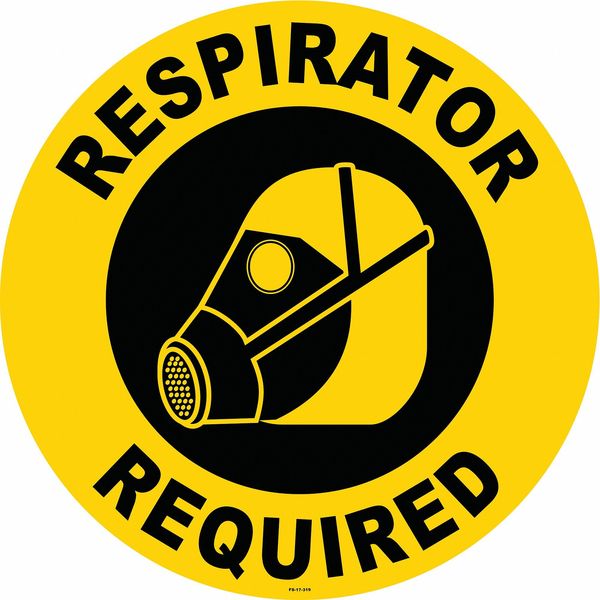 Anti-Slip Floor Sign, 17 in H, 17 in W, Vinyl, Circle, English, FS-17-319